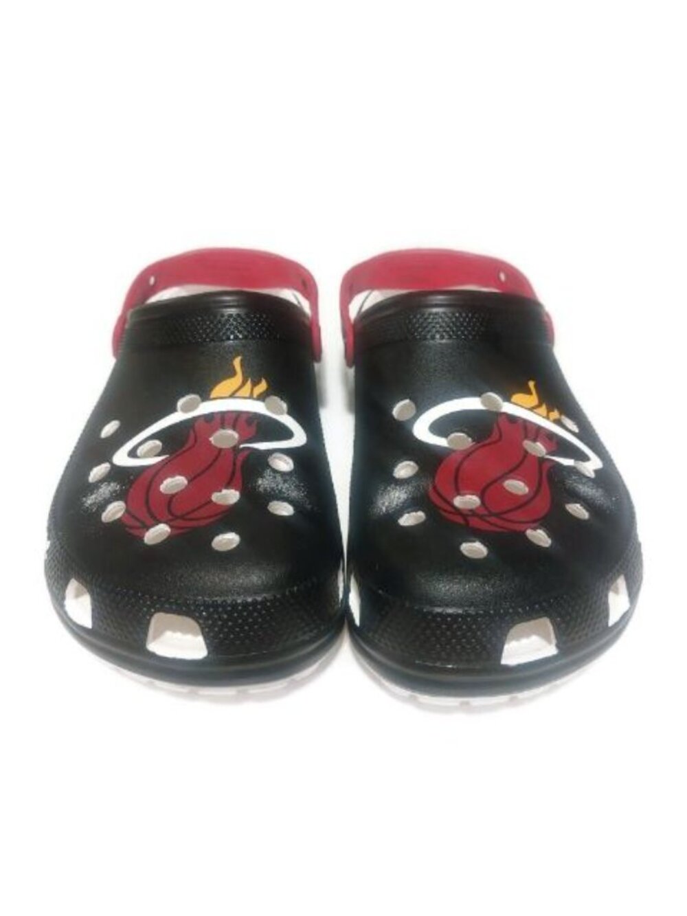 NBA Miami Heat Crocs Classic Clogs Mens Size 13 Black Red White Croslite Sandals - Picture 5 of 8